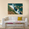 Victoria Falls at drought near Livingstone, Zimbabwe, as aerial shot made from a helicopter Multi panel canvas wall art