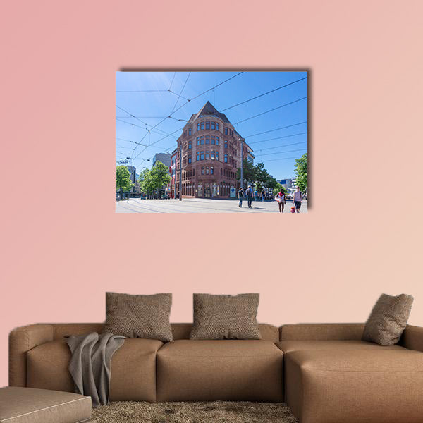 Street view of Saarbrucken, Germany multi panel canvas wall art