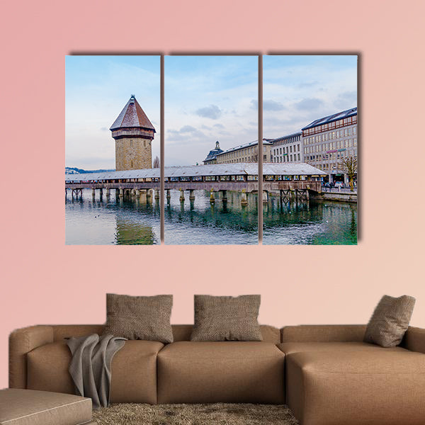 Lucerne, Switzerland, Historic city center of Lucerne multi panel canvas wall art