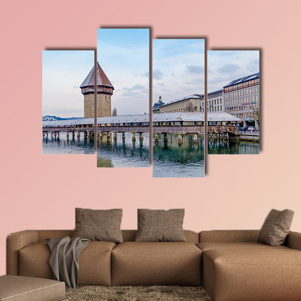 Lucerne, Switzerland, Historic city center of Lucerne multi panel canvas wall art