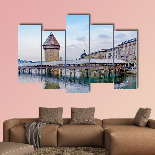 Lucerne, Switzerland, Historic city center of Lucerne multi panel canvas wall art