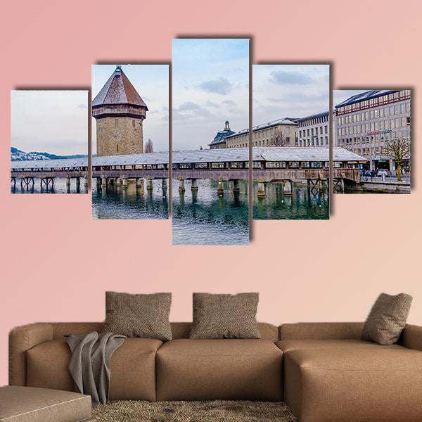 Lucerne, Switzerland, Historic city center of Lucerne multi panel canvas wall art