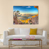 Landscape of the gulf of capo caccia from the Cave of broken vessels at sunset Multi Panel Canvas Wall Art