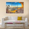 Landscape of the gulf of capo caccia from the Cave of broken vessels at sunset Multi Panel Canvas Wall Art