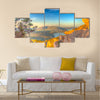 Landscape of the gulf of capo caccia from the Cave of broken vessels at sunset Multi Panel Canvas Wall Art