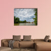 A weir in Leipzig Germany Multi panel canvas wall art