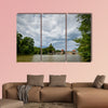 A weir in Leipzig Germany Multi panel canvas wall art