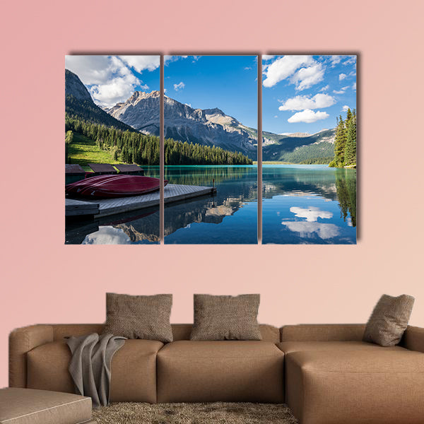 Emerald Lake in Yoho National Park Multi panel canvas wall art