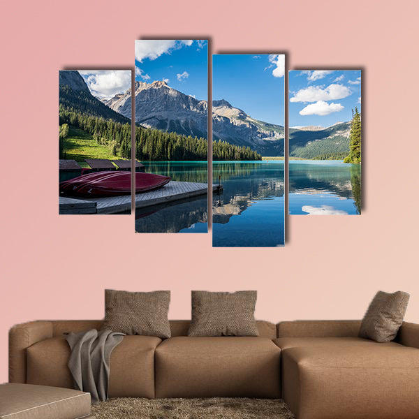 Emerald Lake in Yoho National Park Multi panel canvas wall art