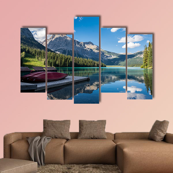 Emerald Lake in Yoho National Park Multi panel canvas wall art