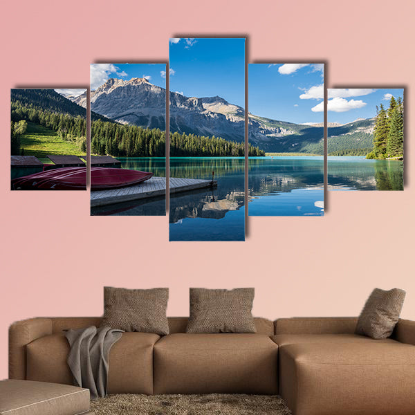 Emerald Lake in Yoho National Park Multi panel canvas wall art