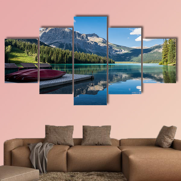 Emerald Lake in Yoho National Park Multi panel canvas wall art