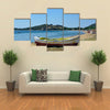 Kavala, An Unidentified People And Boat On Beach Of Neaperamos, Anaktoroupoli, Multi Panel Canvas Wall Art