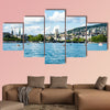 Lake Zurich with city view at daytime in summer multi panel canvas wall art