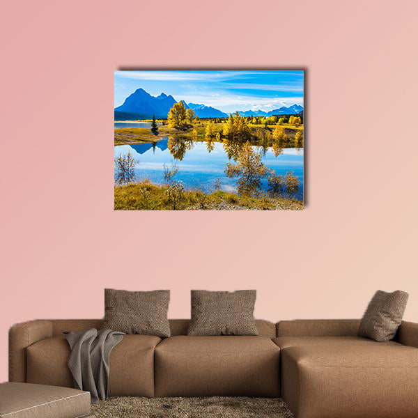 The concept of ecological and active tourism. Sunny autumn wall art