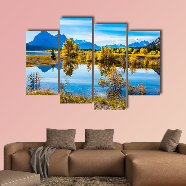 The concept of ecological and active tourism. Sunny autumn wall art