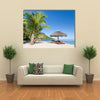 Tropical Beach Landscape With Deckchair And Parasol, Madagascar, Multi Panel Canvas Wall Art