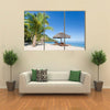 Tropical Beach Landscape With Deckchair And Parasol, Madagascar, Multi Panel Canvas Wall Art