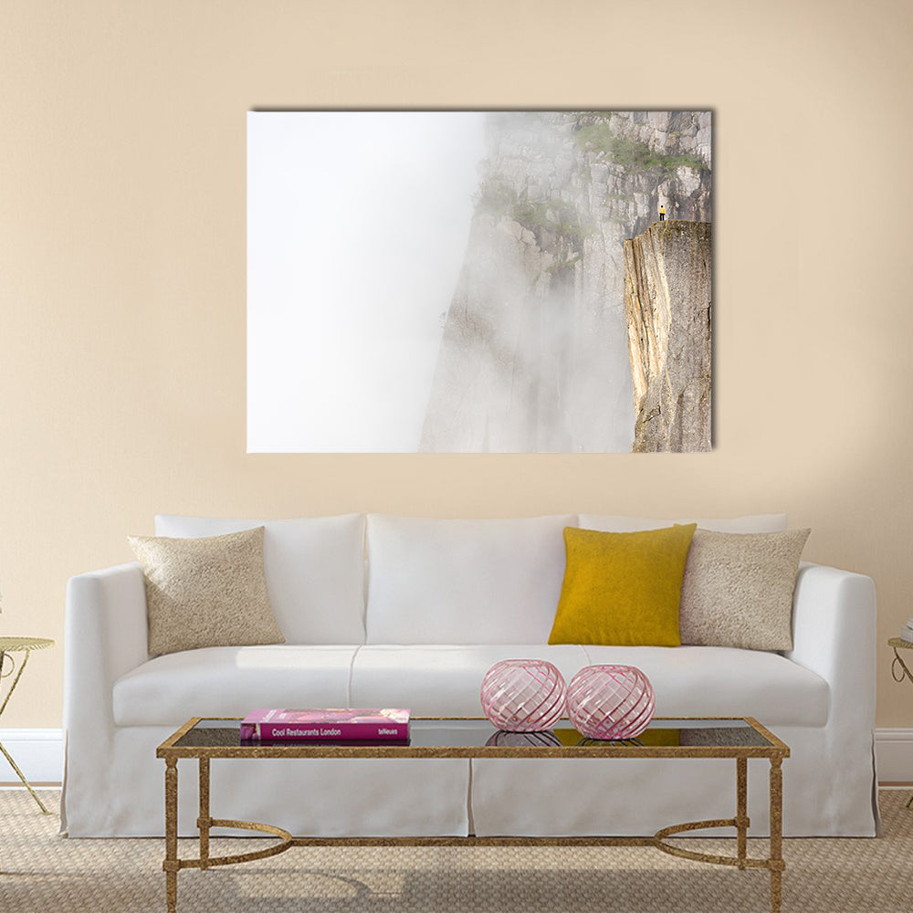 Misty morning on Preikestolen Multi panel canvas wall art