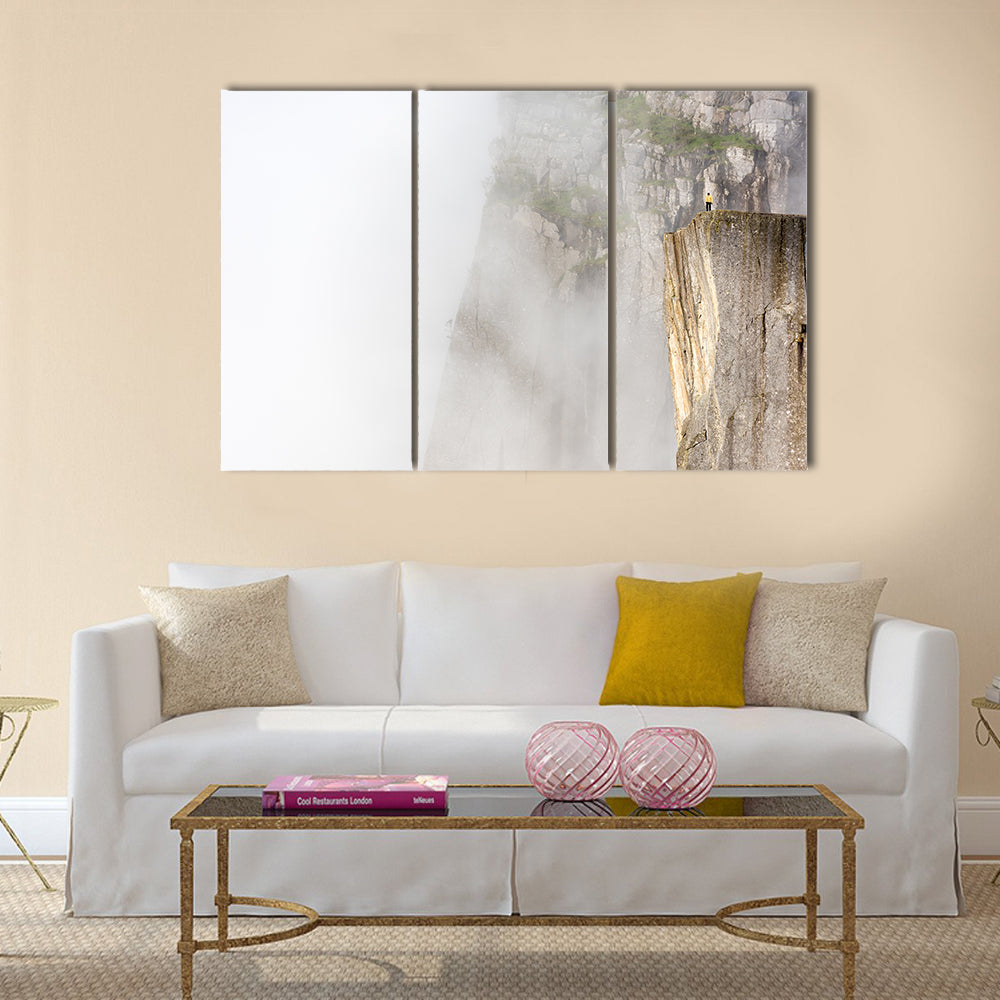 Misty morning on Preikestolen Multi panel canvas wall art