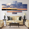 summer sunset in Latvia on river Daugava Multi panel canvas wall art