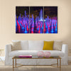 Night colorful fountain show inLublin park multi panel canvas wall art