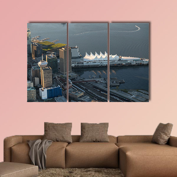Aerial view on Canada Place, Coal Harbour, and Vancouver wall art