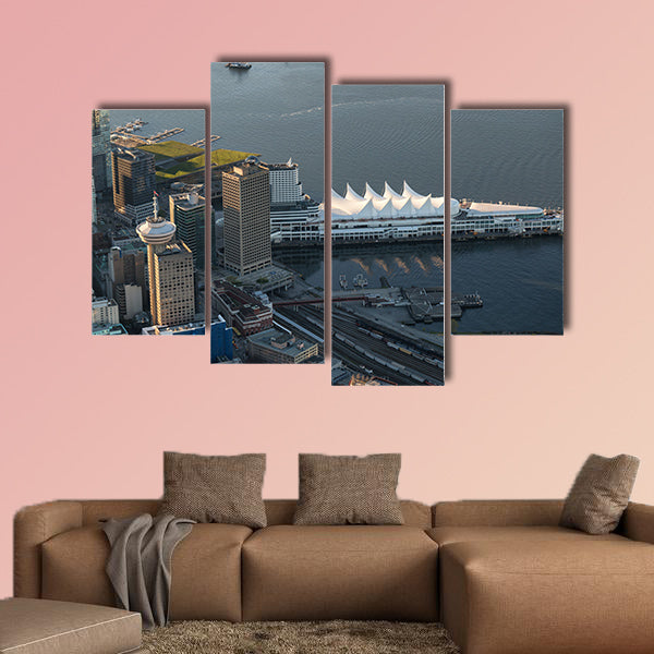 Aerial view on Canada Place, Coal Harbour, and Vancouver wall art