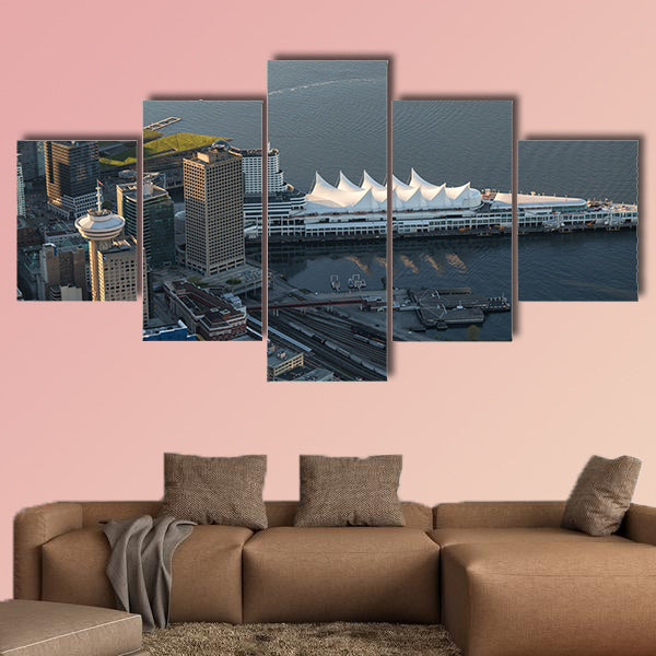 Aerial view on Canada Place, Coal Harbour, and Vancouver wall art