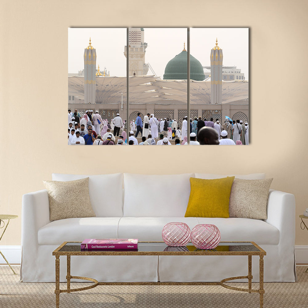 Muslim hajj pilgrims multi panel canvas wall art
