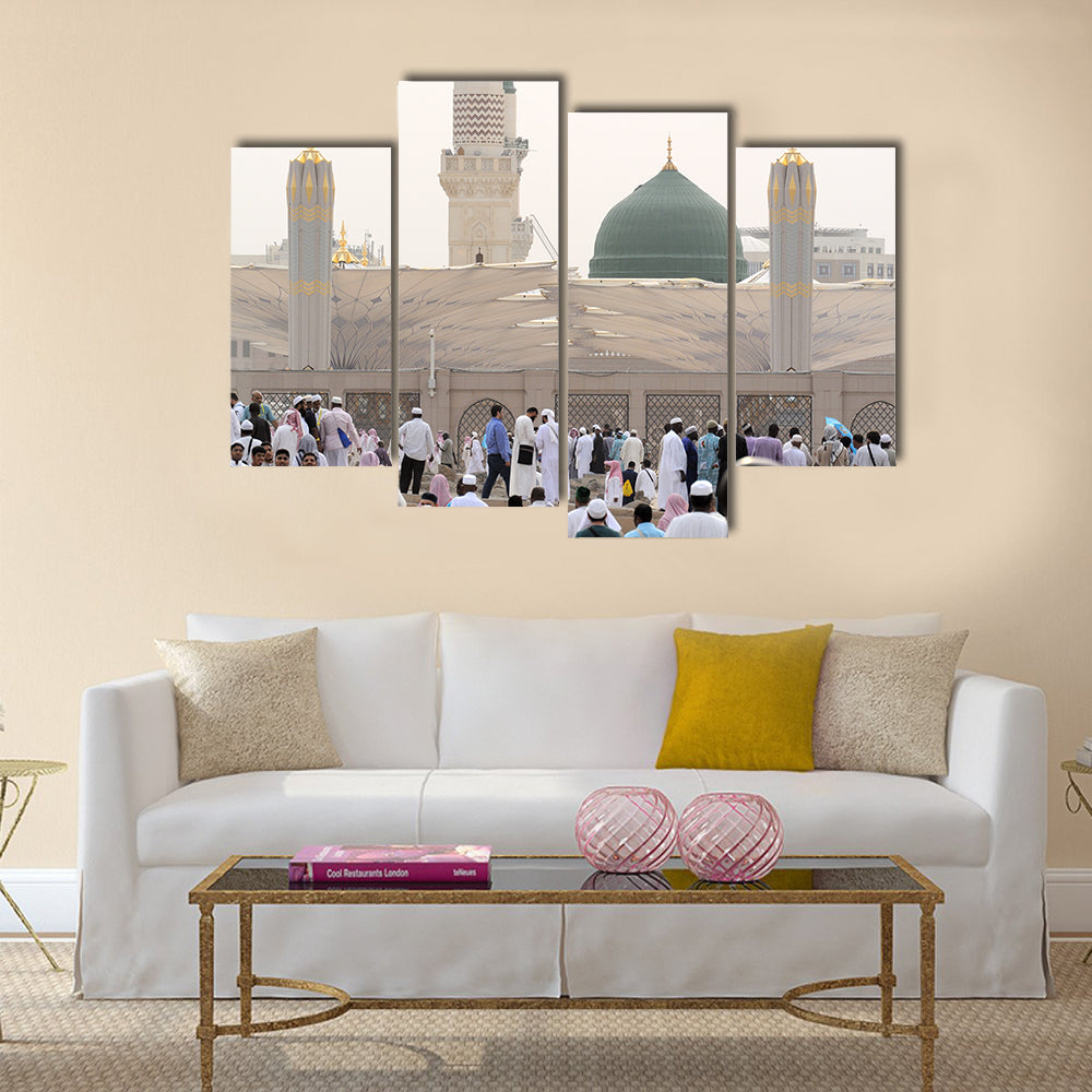 Muslim hajj pilgrims multi panel canvas wall art