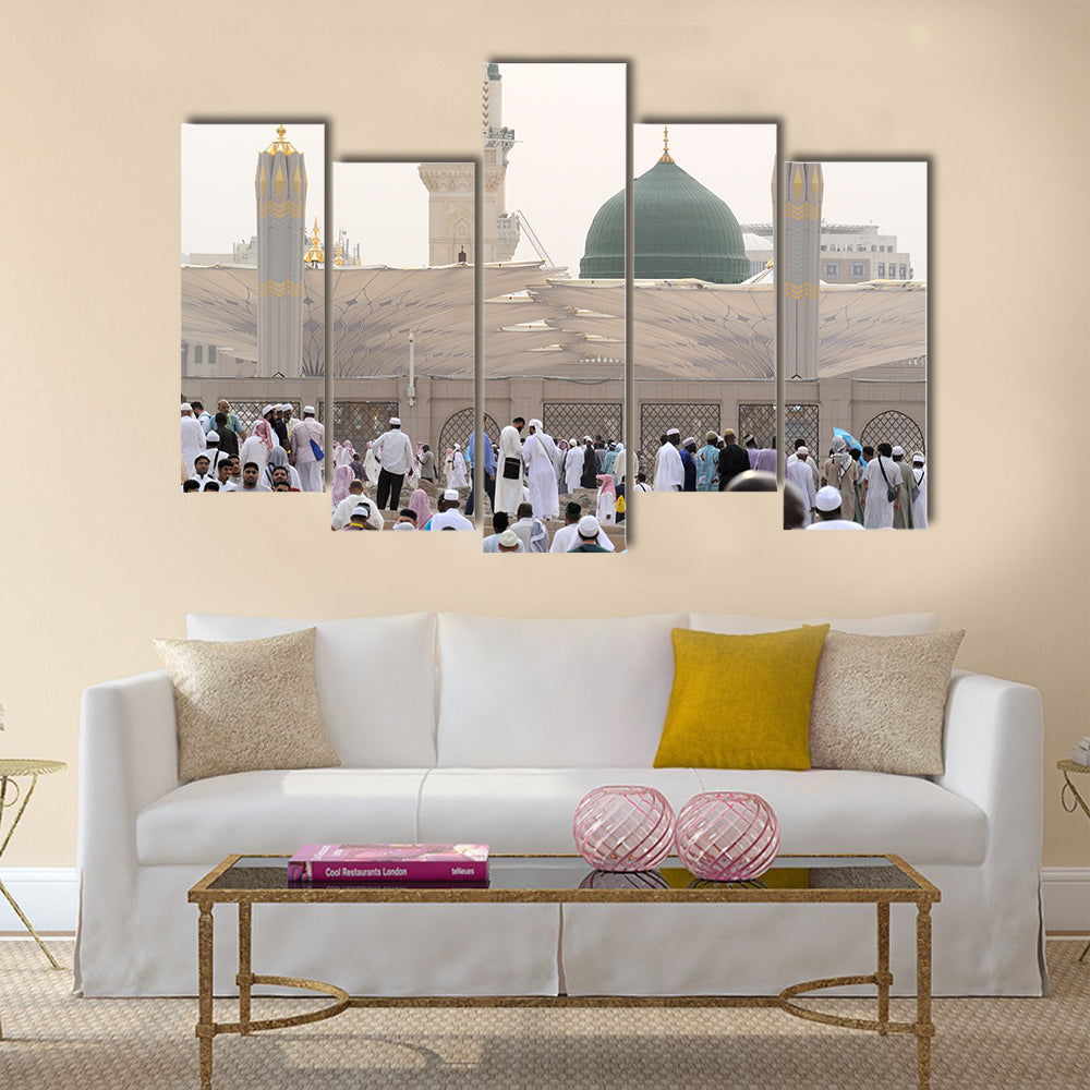 Muslim hajj pilgrims multi panel canvas wall art