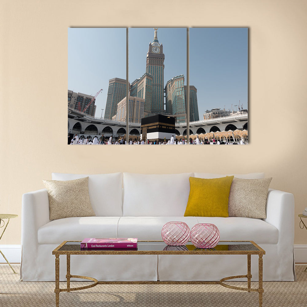 holy Kaaba at daytime during Hajj  multi panel canvas wall art