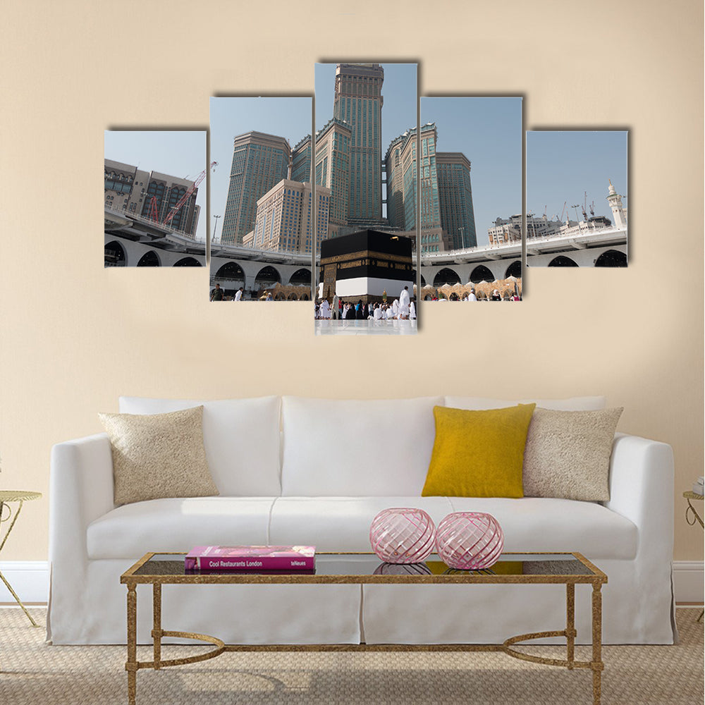 holy Kaaba at daytime during Hajj  multi panel canvas wall art