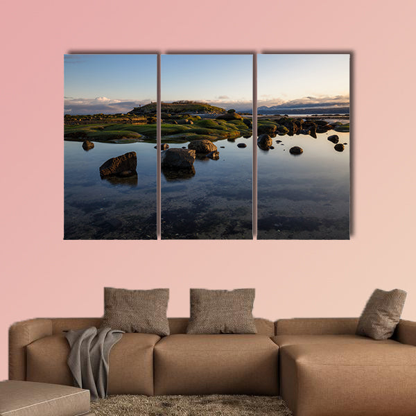 Beautiful nature landscape view on a rocky shore during a sunny wall art
