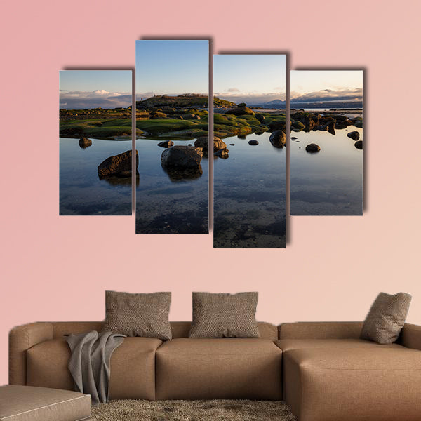 Beautiful nature landscape view on a rocky shore during a sunny wall art