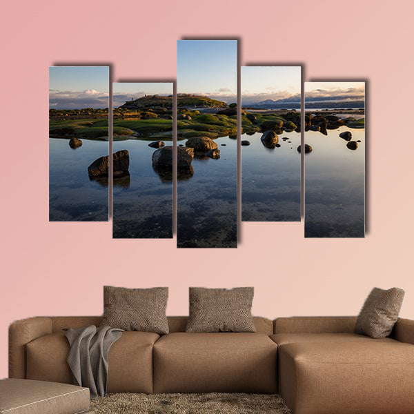 Beautiful nature landscape view on a rocky shore during a sunny wall art