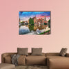 Bruges at dramatic sunset, Belgium multi panel canvas wall art