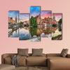 Bruges at dramatic sunset, Belgium multi panel canvas wall art