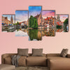 Bruges at dramatic sunset, Belgium multi panel canvas wall art