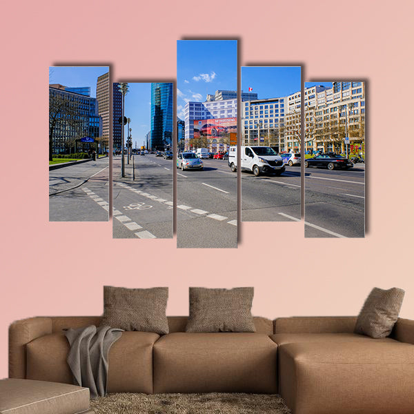 Potsdamer Platz in the afternoon multi panel canvas wall art