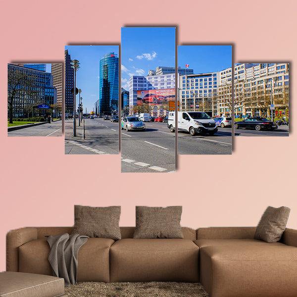 Potsdamer Platz in the afternoon multi panel canvas wall art