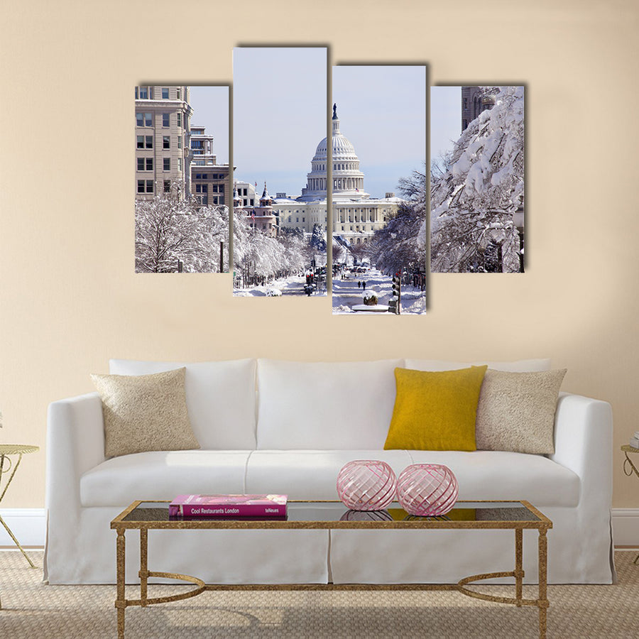 Pennsylvania Avenue After the Snow Washington DC  Multi panel canvas wall art Success