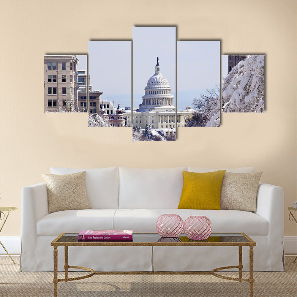 Pennsylvania Avenue After the Snow Washington DC  Multi panel canvas wall art Success