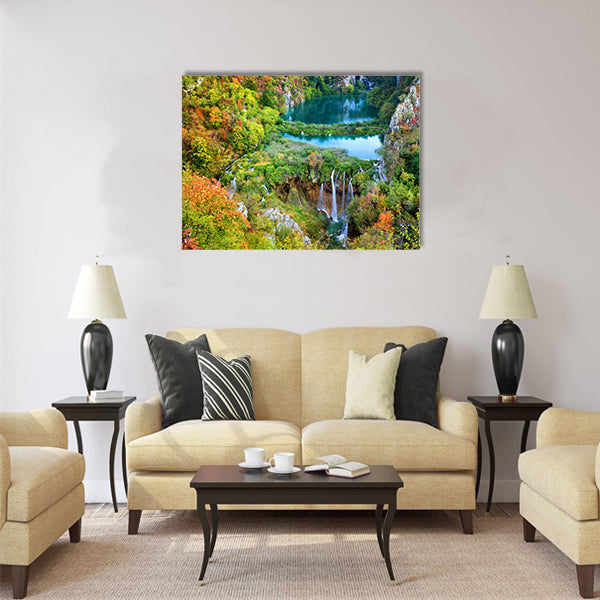 Scenic fall valley landscape Multi Panel Canvas Wall Art