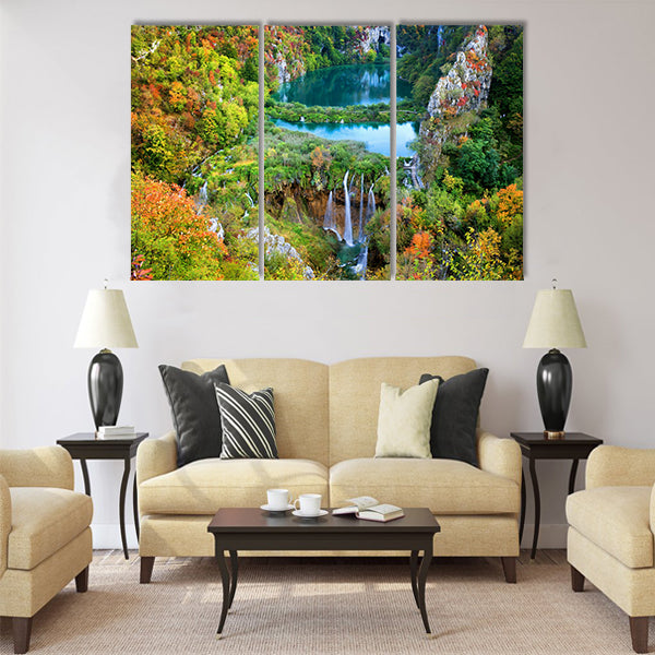 Scenic fall valley landscape Multi Panel Canvas Wall Art