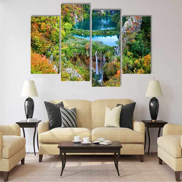 Scenic fall valley landscape Multi Panel Canvas Wall Art
