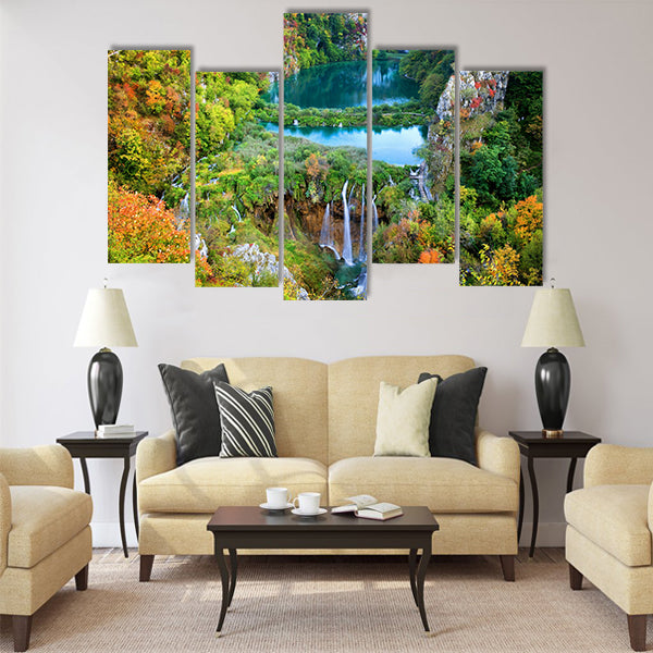 Scenic fall valley landscape Multi Panel Canvas Wall Art