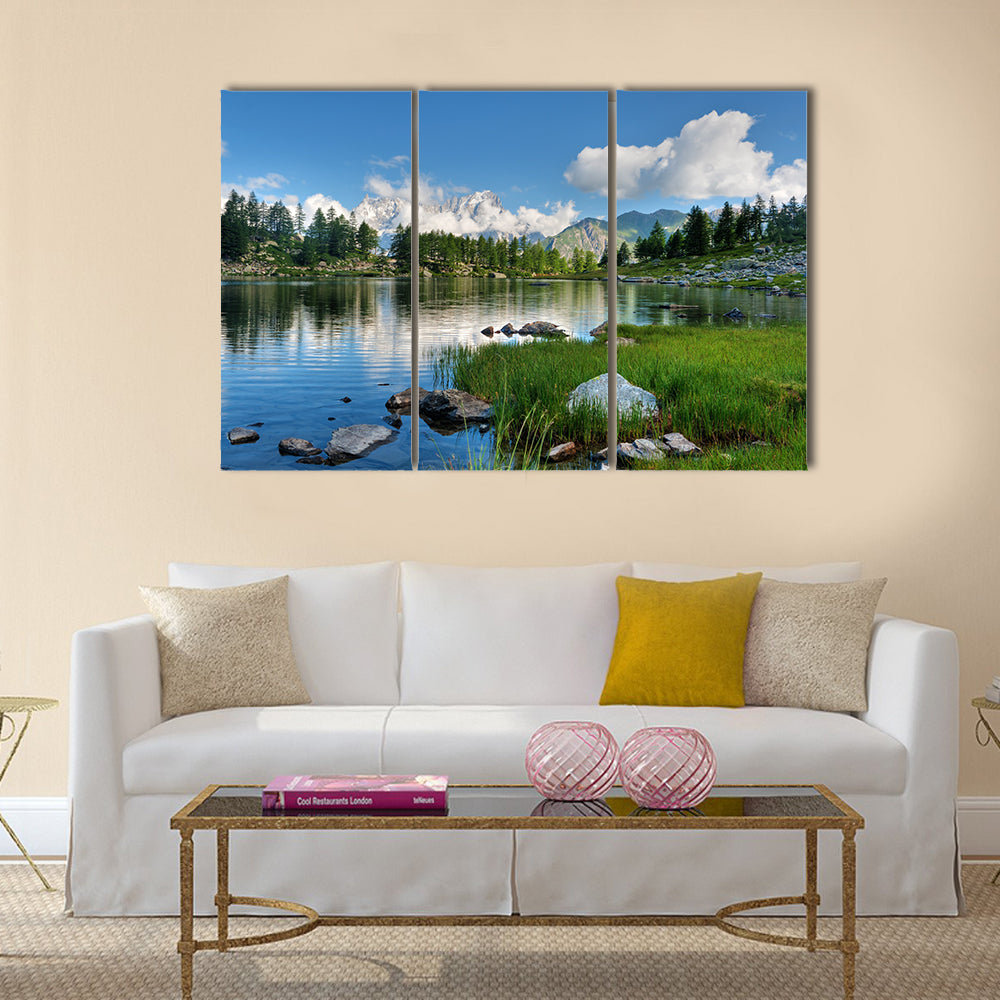 Arpy lake, La Thuile, Aosta valley, Italy multi panel canvas wall art
