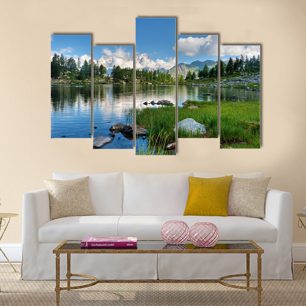 Arpy lake, La Thuile, Aosta valley, Italy multi panel canvas wall art